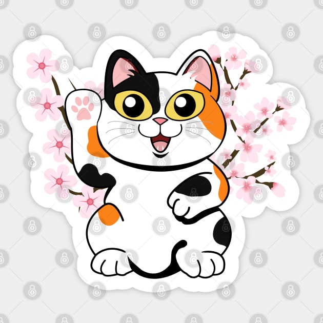 Hi There Calico Cat Sticker by leBoosh-Designs